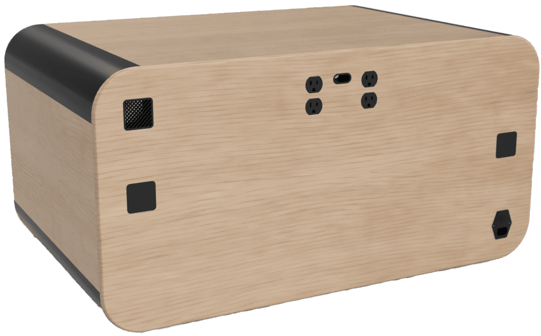 All in one enclosure with built-in plugs